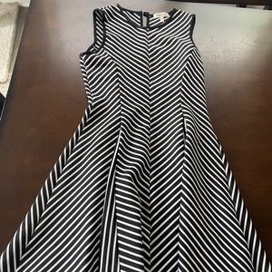 Monteau Black and White Striped Dress